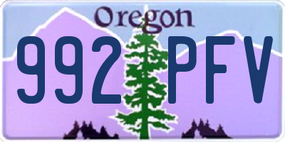 OR license plate 992PFV