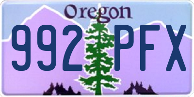OR license plate 992PFX