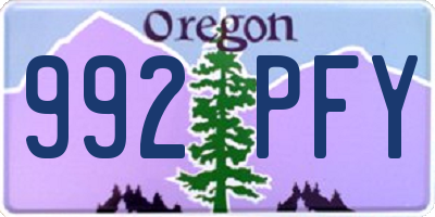 OR license plate 992PFY