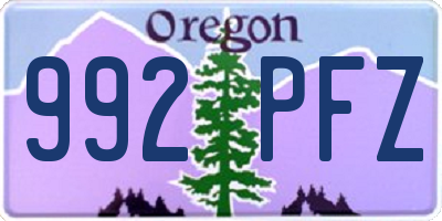 OR license plate 992PFZ