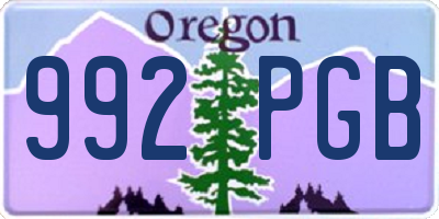 OR license plate 992PGB