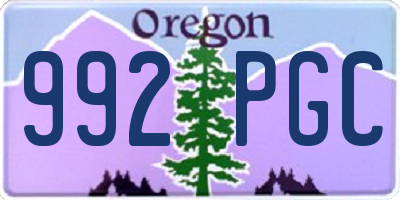OR license plate 992PGC
