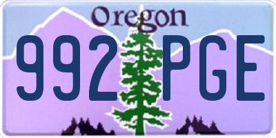OR license plate 992PGE