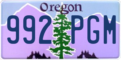 OR license plate 992PGM