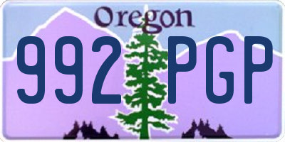 OR license plate 992PGP