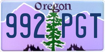 OR license plate 992PGT