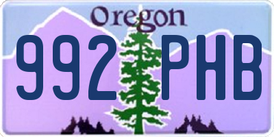 OR license plate 992PHB
