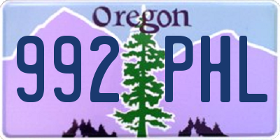 OR license plate 992PHL