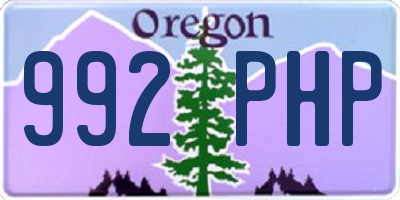 OR license plate 992PHP