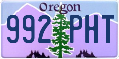 OR license plate 992PHT