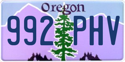 OR license plate 992PHV