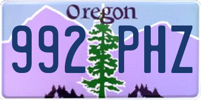 OR license plate 992PHZ
