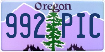 OR license plate 992PIC