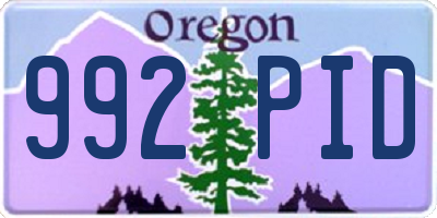 OR license plate 992PID