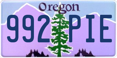 OR license plate 992PIE