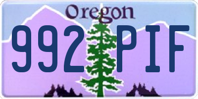 OR license plate 992PIF