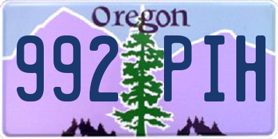 OR license plate 992PIH