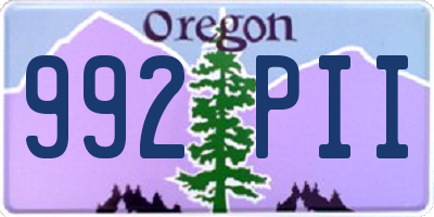 OR license plate 992PII