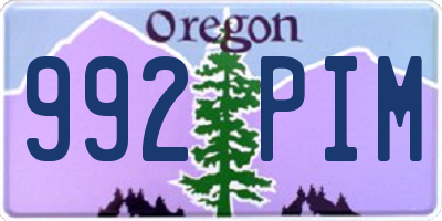 OR license plate 992PIM