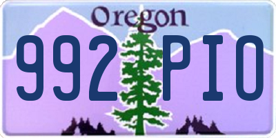 OR license plate 992PIO