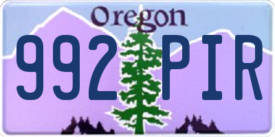 OR license plate 992PIR