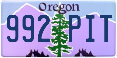 OR license plate 992PIT