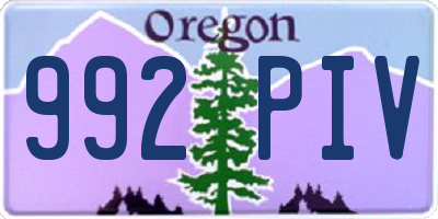 OR license plate 992PIV