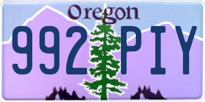 OR license plate 992PIY