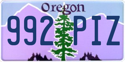 OR license plate 992PIZ