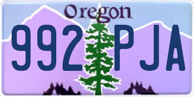 OR license plate 992PJA