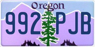 OR license plate 992PJB