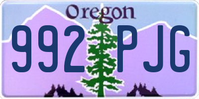 OR license plate 992PJG