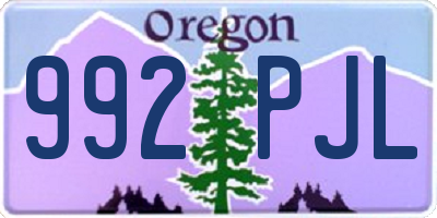 OR license plate 992PJL