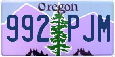 OR license plate 992PJM