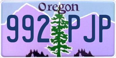 OR license plate 992PJP