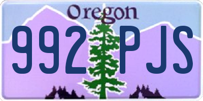 OR license plate 992PJS