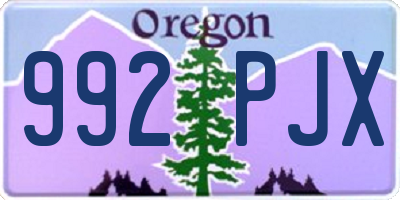 OR license plate 992PJX