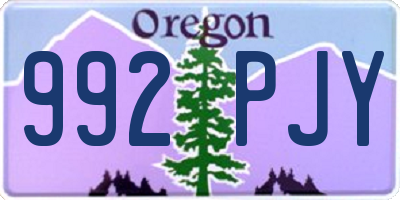 OR license plate 992PJY