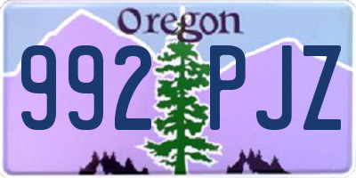 OR license plate 992PJZ