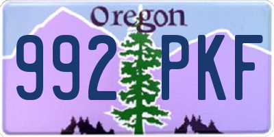OR license plate 992PKF