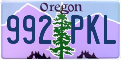 OR license plate 992PKL