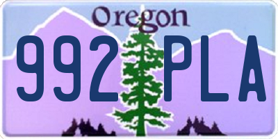 OR license plate 992PLA