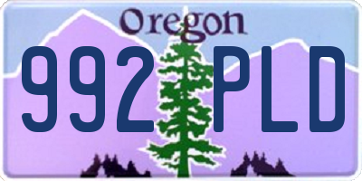OR license plate 992PLD