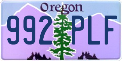OR license plate 992PLF