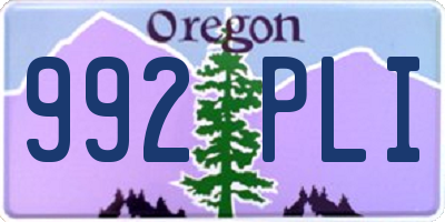 OR license plate 992PLI