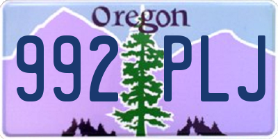 OR license plate 992PLJ