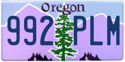 OR license plate 992PLM