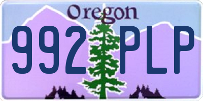 OR license plate 992PLP