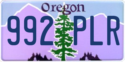 OR license plate 992PLR