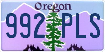 OR license plate 992PLS